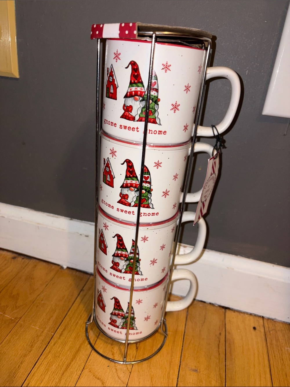 Peppermint Red and White Holiday Mug Set by Peppermint